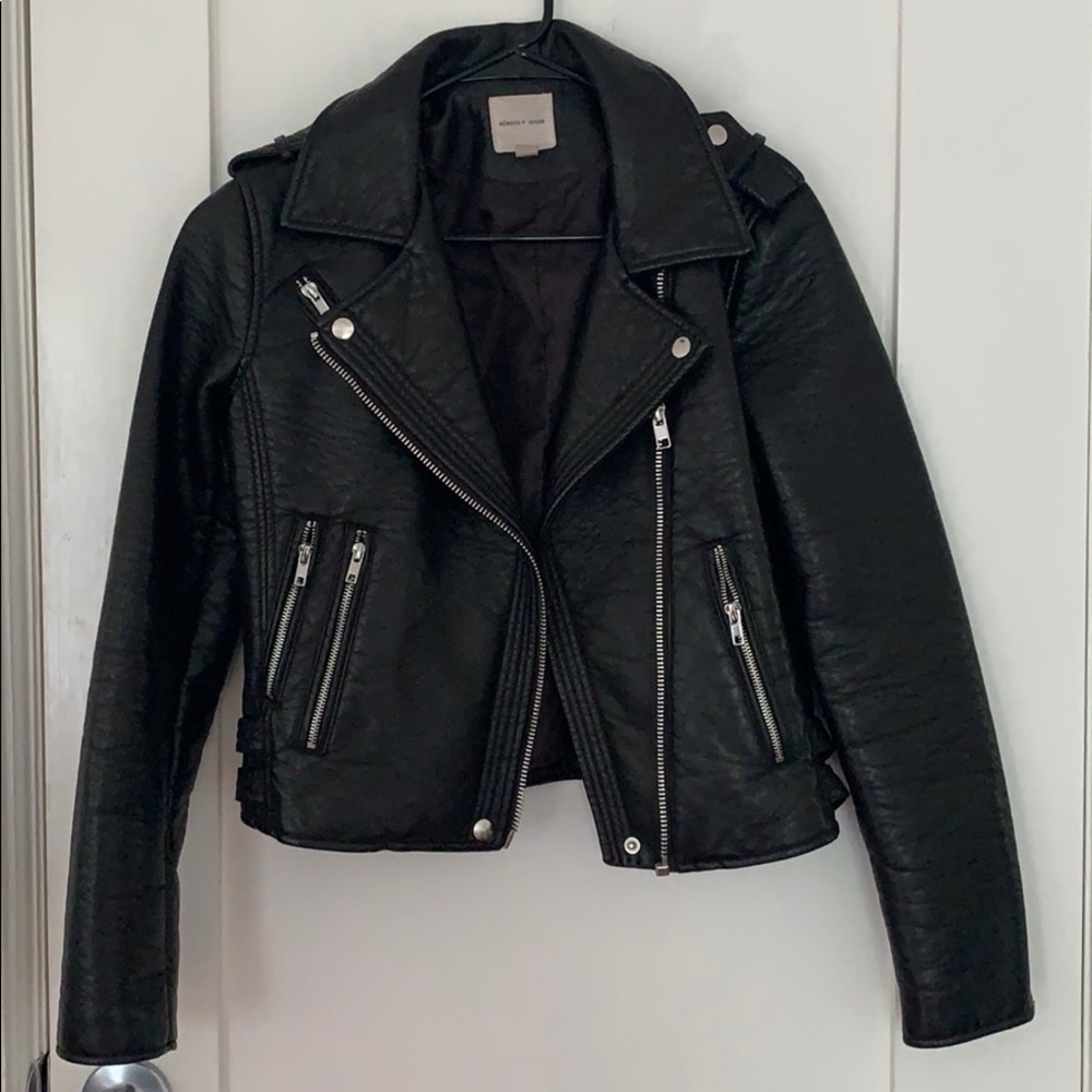 UO Faux Leather Dark Brown Jacket size Small